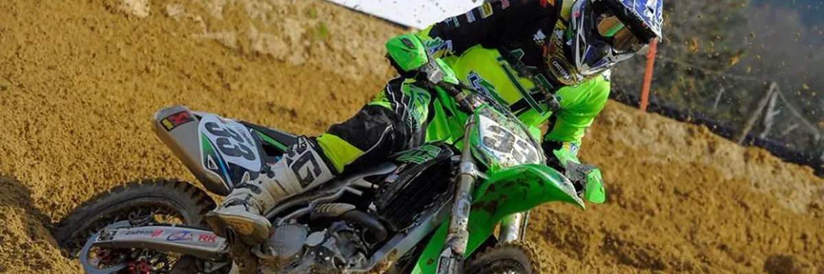 Stefano Barbieri con Kawasaki KXF 450 al Campionato Italiano MX1 di Montevarchi
